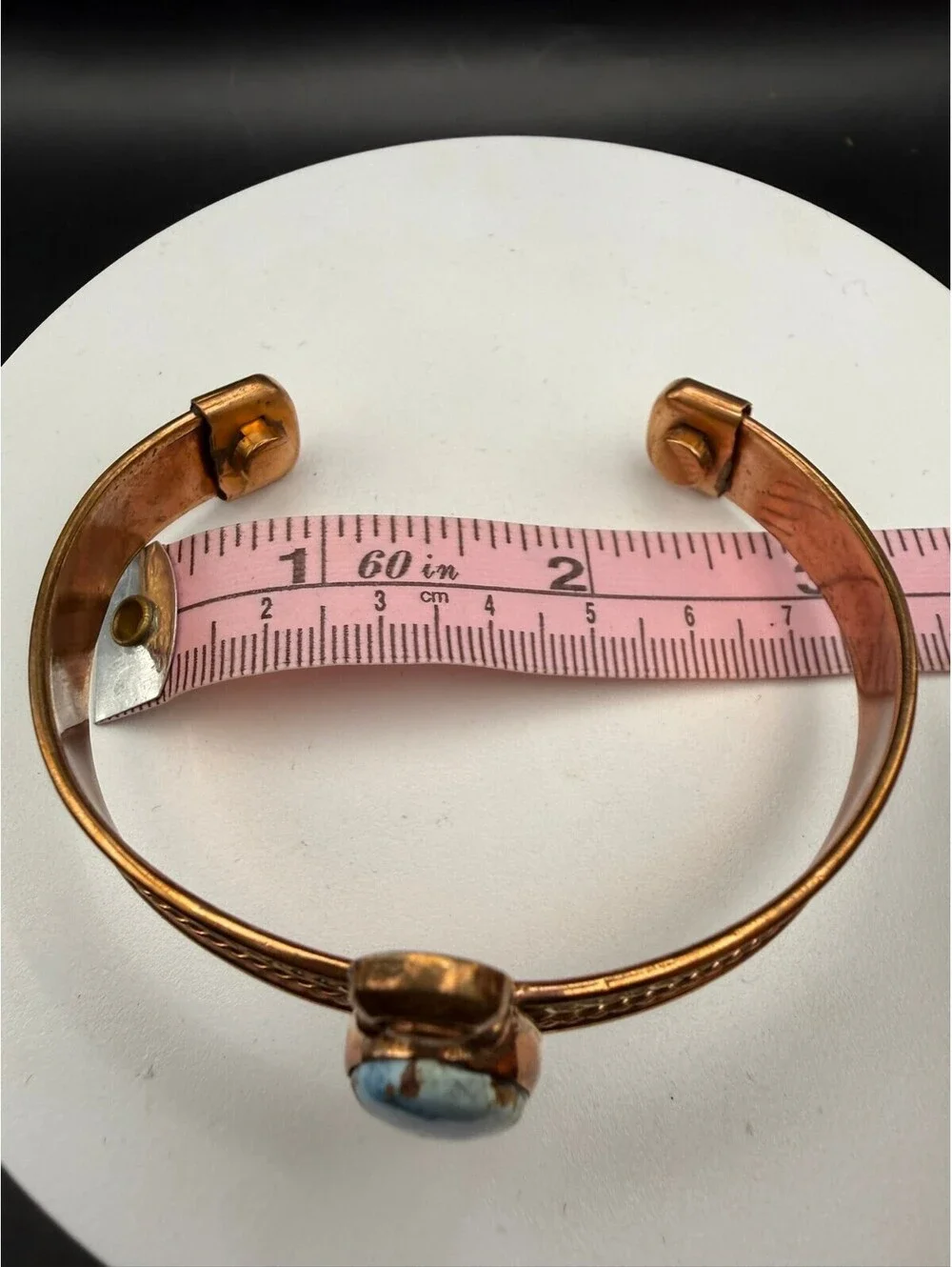 Handcrafted Copper & Golden Hills Turquoise Statement Cuff – Boho Bracelet